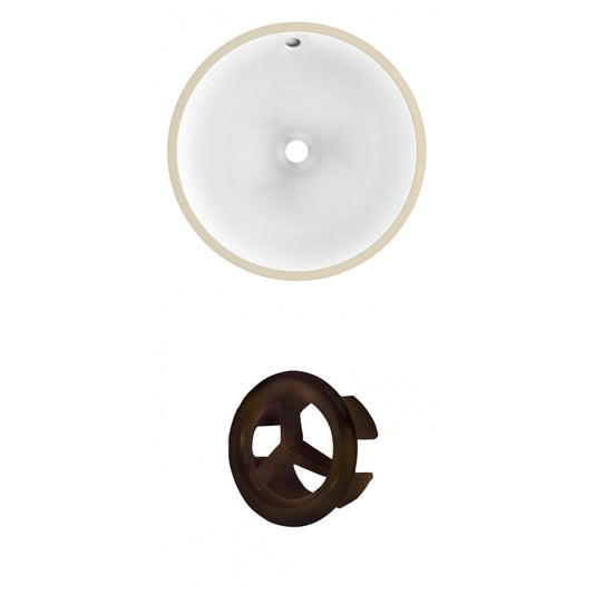 American Imaginations AI-20452 15" White Round Ceramic Undermount Bathroom Sink Set
