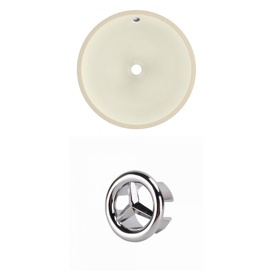 American Imaginations AI-20453 16" Biscuit Round Ceramic Undermount Bathroom Sink Set