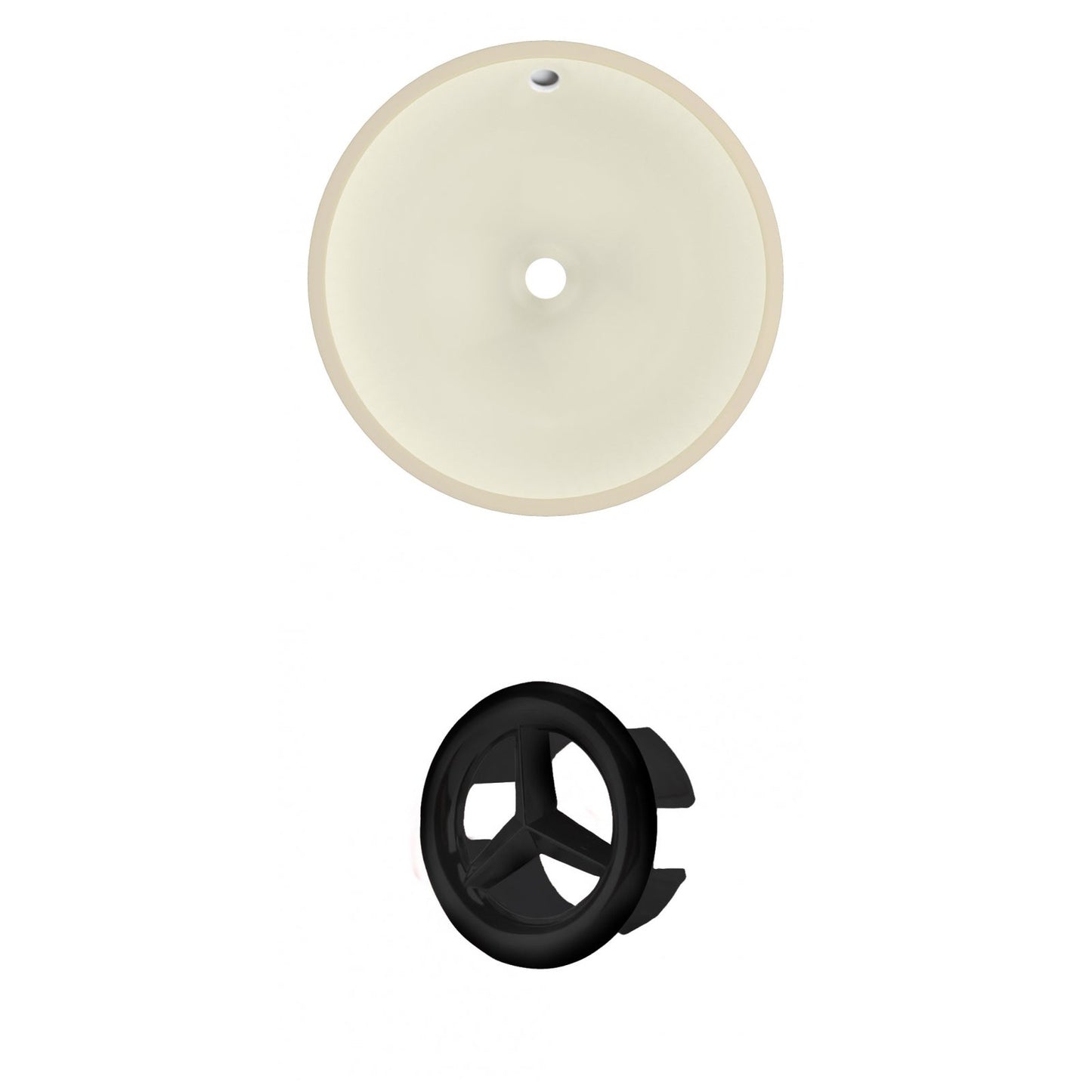 American Imaginations AI-20454 16" Biscuit Round Ceramic Undermount Bathroom Sink Set