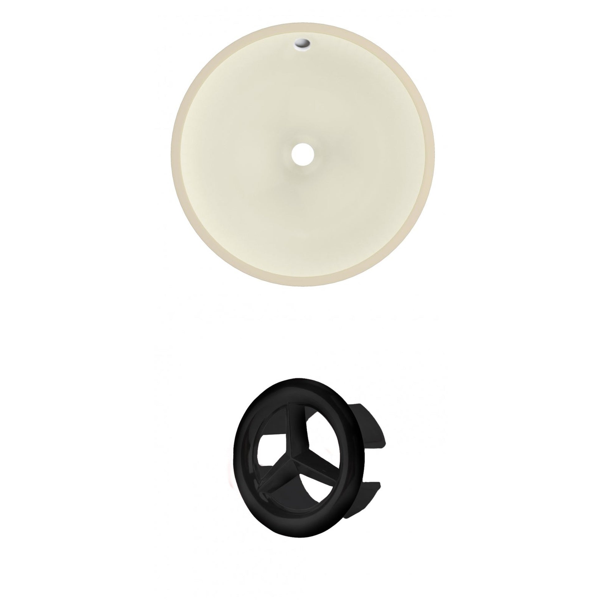 American Imaginations AI-20454 16" Biscuit Round Ceramic Undermount Bathroom Sink Set