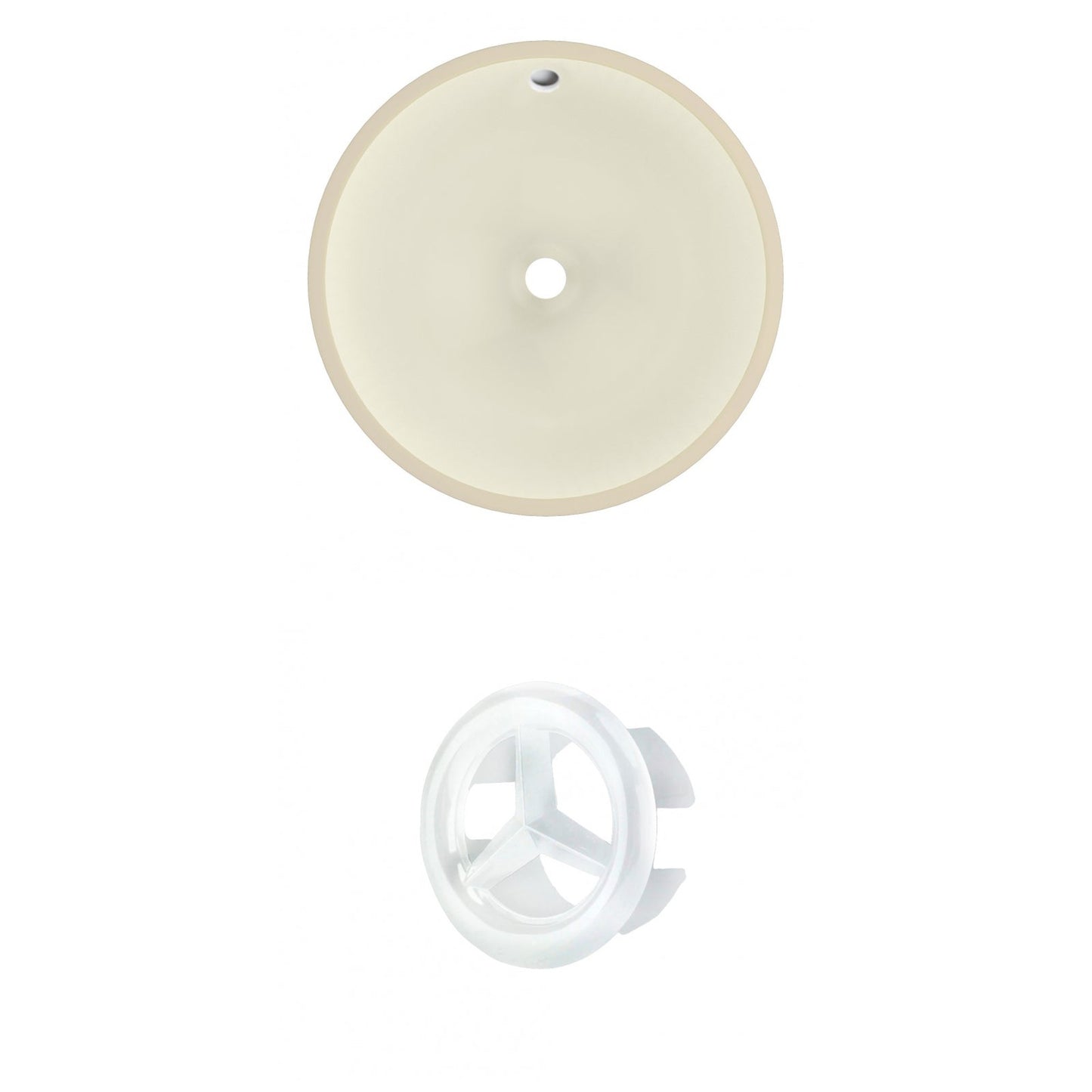 American Imaginations AI-20455 16" Biscuit Round Ceramic Undermount Bathroom Sink Set