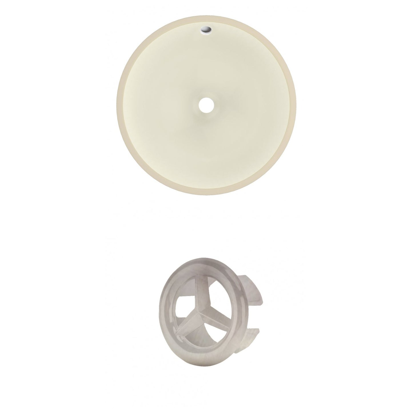 American Imaginations AI-20456 16" Biscuit Round Ceramic Undermount Bathroom Sink Set