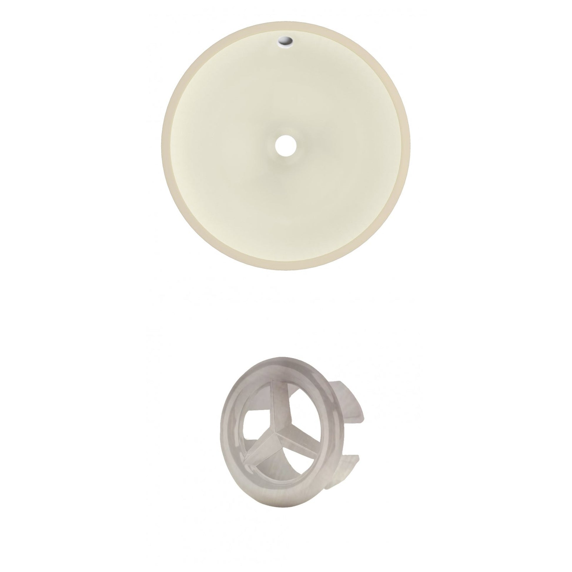 American Imaginations AI-20456 16" Biscuit Round Ceramic Undermount Bathroom Sink Set
