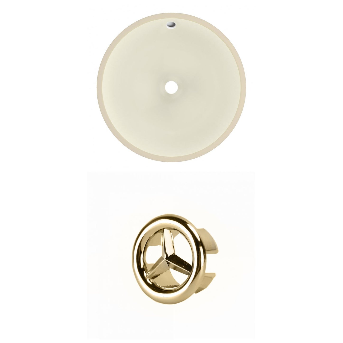 American Imaginations AI-20459 16" Biscuit Round Ceramic Undermount Bathroom Sink Set