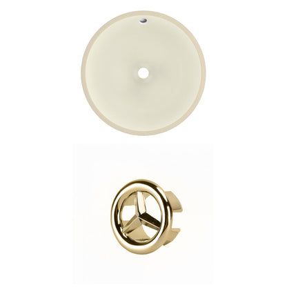 American Imaginations AI-20459 16" Biscuit Round Ceramic Undermount Bathroom Sink Set