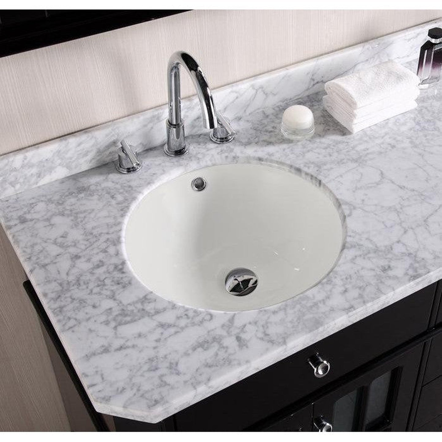 American Imaginations AI-20460 16" Biscuit Round Ceramic Undermount Bathroom Sink Set