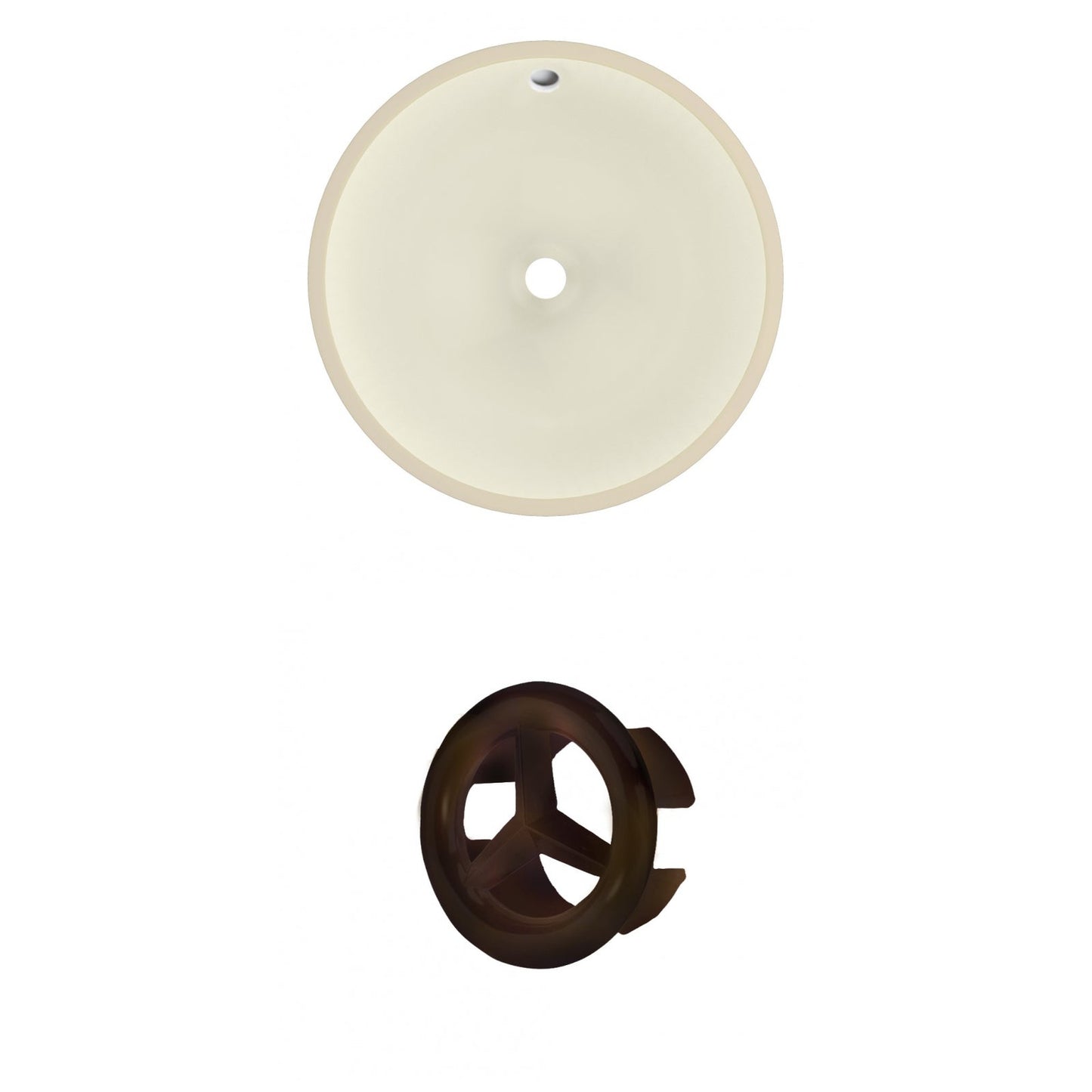 American Imaginations AI-20460 16" Biscuit Round Ceramic Undermount Bathroom Sink Set