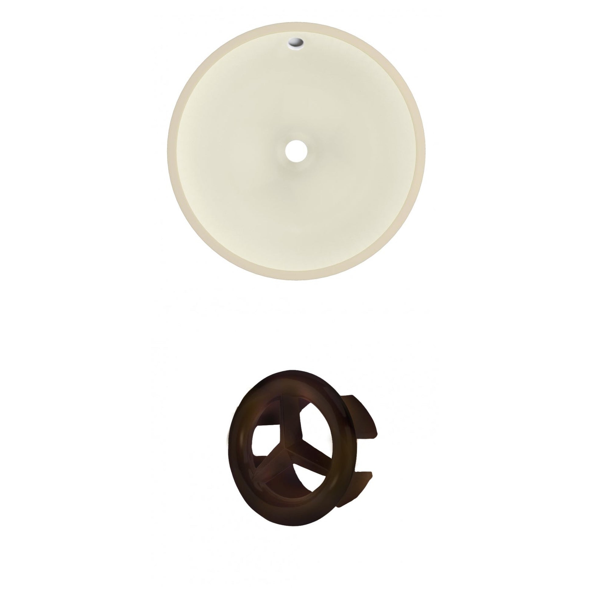 American Imaginations AI-20460 16" Biscuit Round Ceramic Undermount Bathroom Sink Set