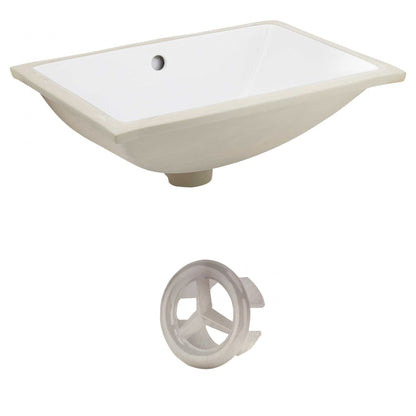 American Imaginations AI-20464 18" White Rectangular Ceramic Undermount Bathroom Sink Set