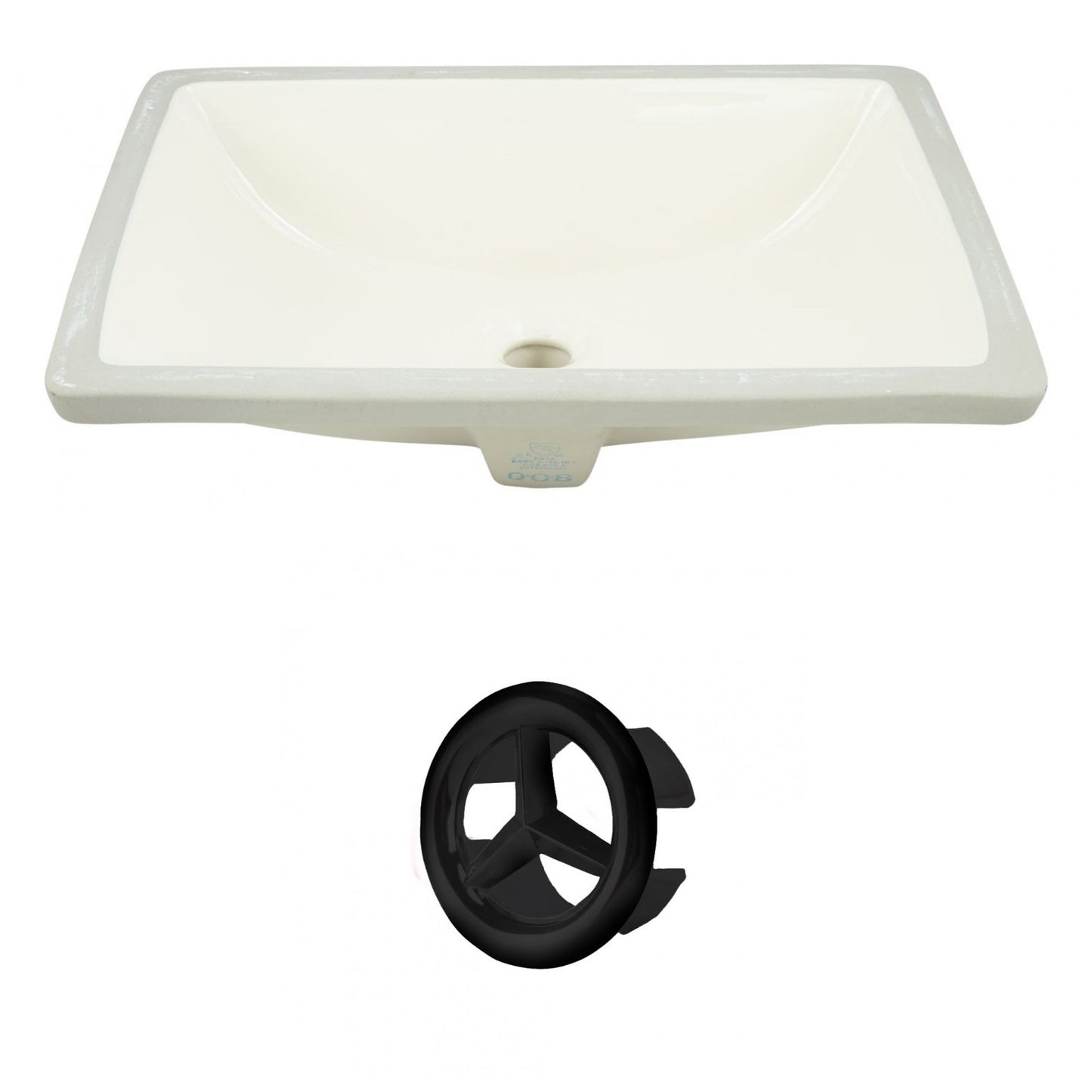 American Imaginations AI-20470 18" Biscuit Rectangular Ceramic Undermount Bathroom Sink Set