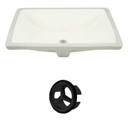 American Imaginations AI-20470 18" Biscuit Rectangular Ceramic Undermount Bathroom Sink Set