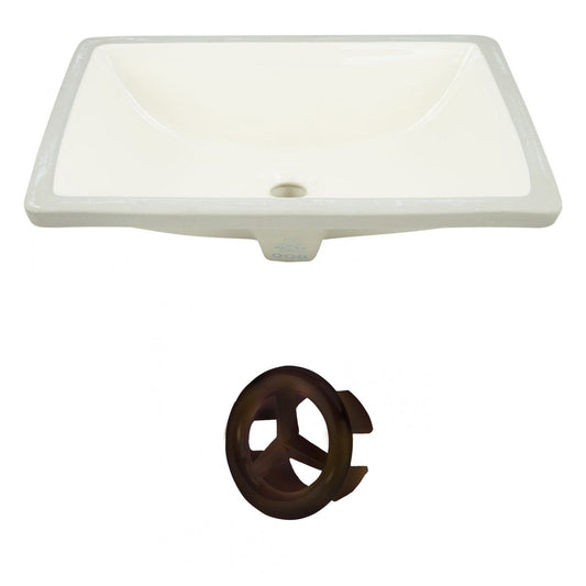 American Imaginations AI-20476 18" Biscuit Rectangular Ceramic Undermount Bathroom Sink Set