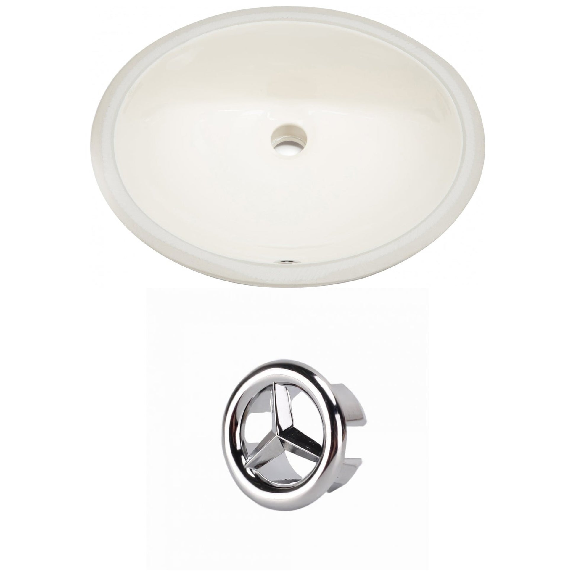 American Imaginations AI-20477 20" Biscuit Oval Ceramic Undermount Bathroom Sink Set