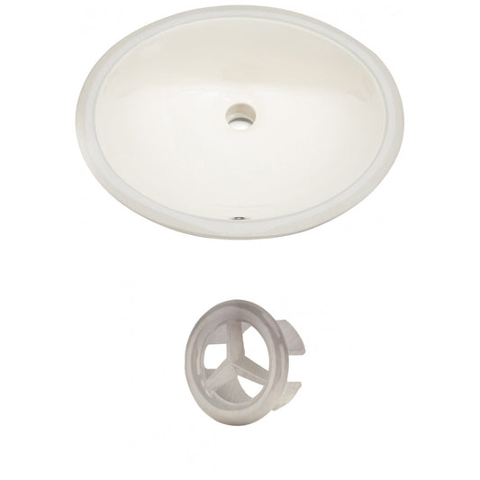 American Imaginations AI-20480 20" Biscuit Oval Ceramic Undermount Bathroom Sink Set