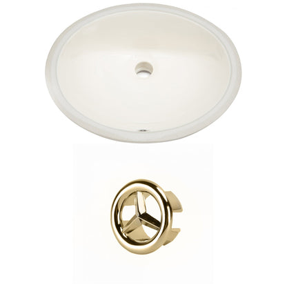 American Imaginations AI-20483 20" Biscuit Oval Ceramic Undermount Bathroom Sink Set