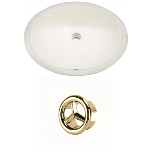American Imaginations AI-20483 20" Biscuit Oval Ceramic Undermount Bathroom Sink Set