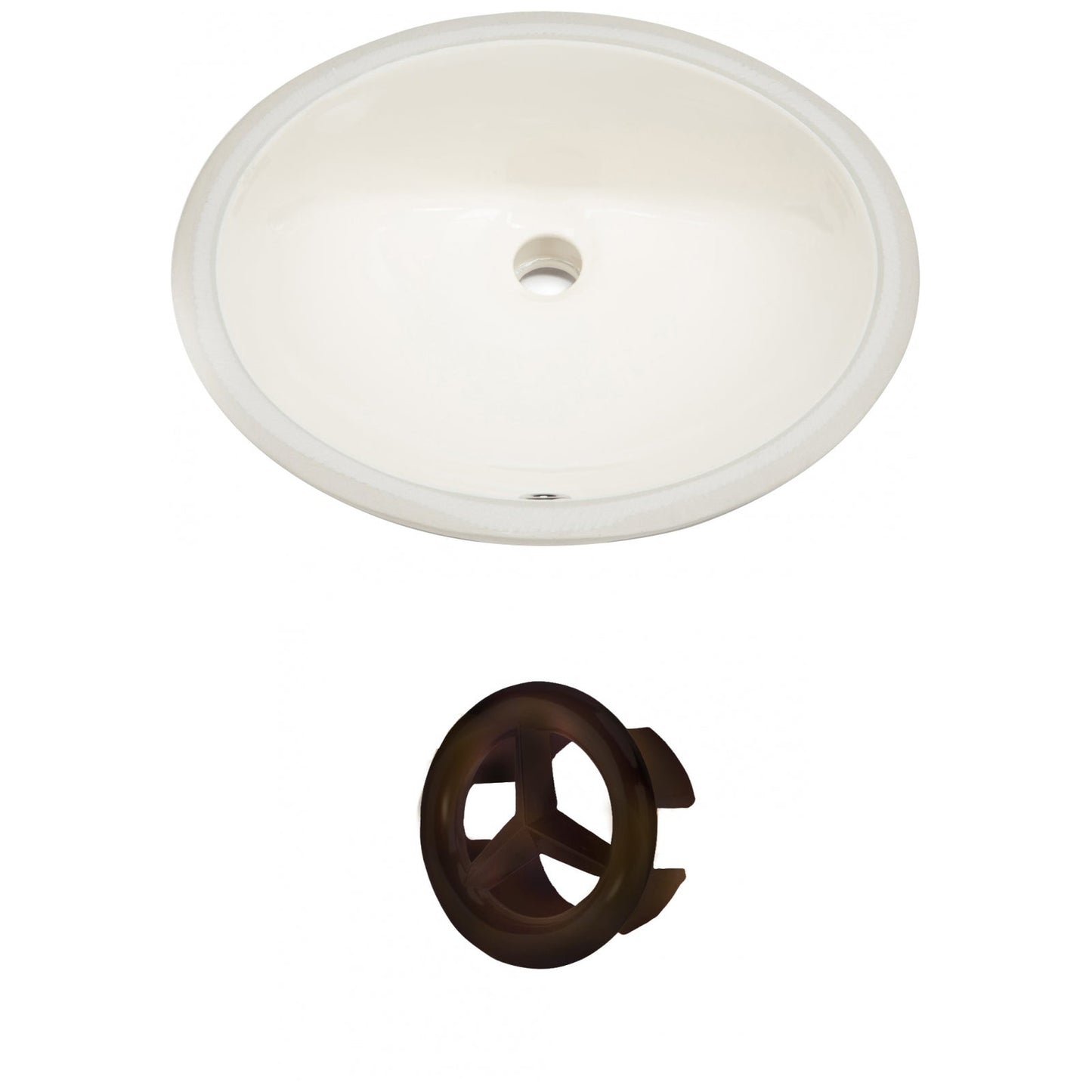 American Imaginations AI-20484 20" Biscuit Oval Ceramic Undermount Bathroom Sink Set