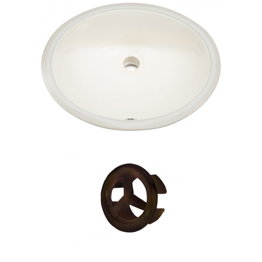 American Imaginations AI-20484 20" Biscuit Oval Ceramic Undermount Bathroom Sink Set