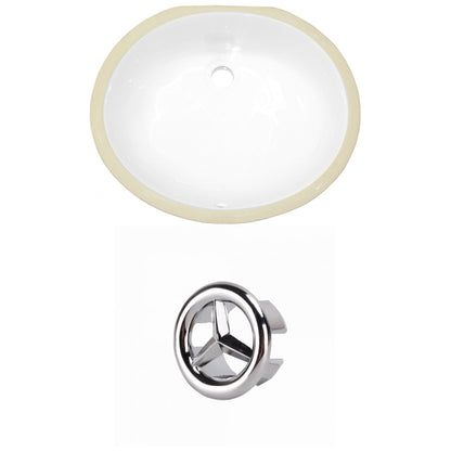 American Imaginations AI-20509 18" White Oval Ceramic Undermount Bathroom Sink Set