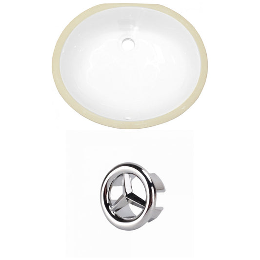American Imaginations AI-20509 18" White Oval Ceramic Undermount Bathroom Sink Set