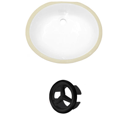 American Imaginations AI-20510 18" White Oval Ceramic Undermount Bathroom Sink Set
