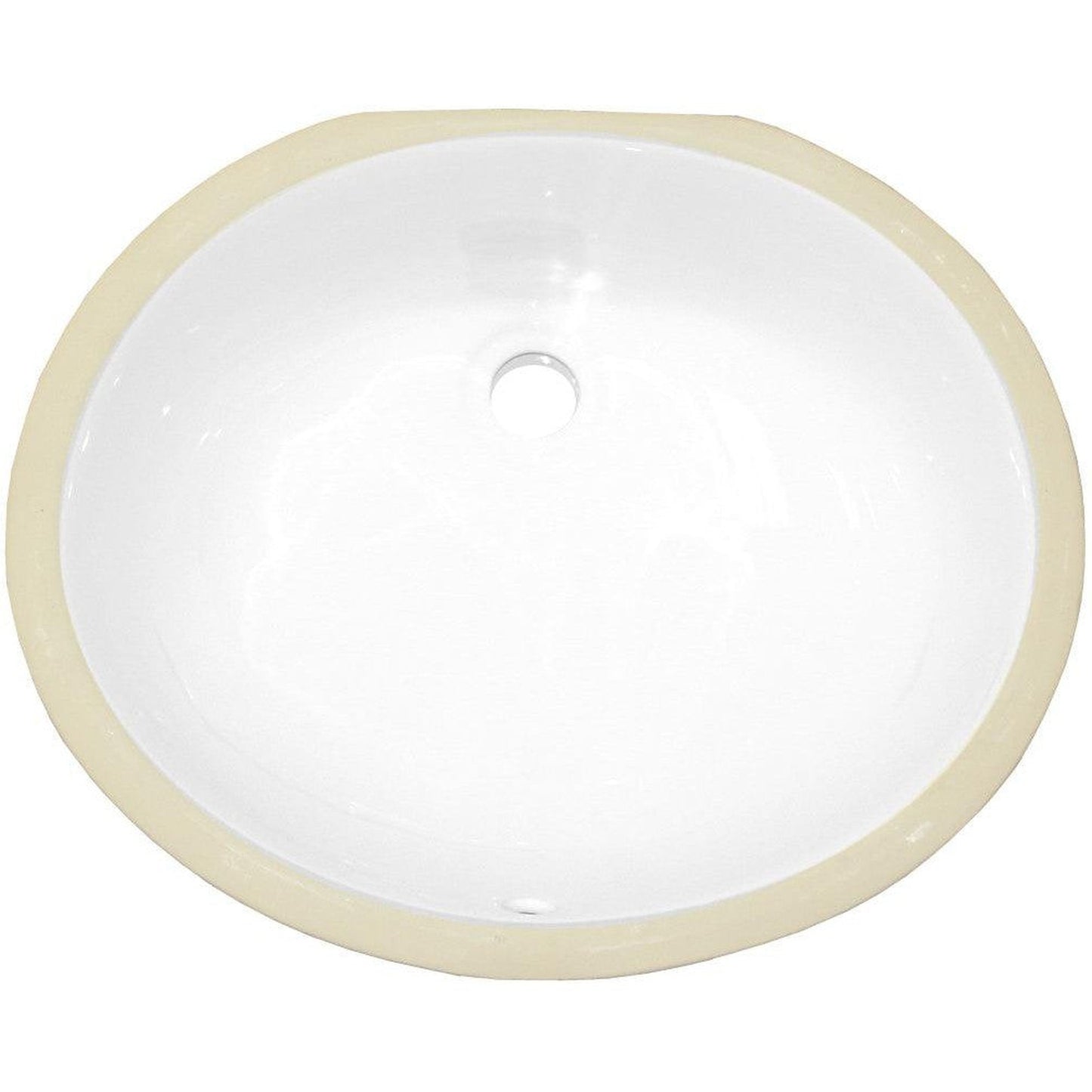 American Imaginations AI-20515 18" White Oval Ceramic Undermount Bathroom Sink Set