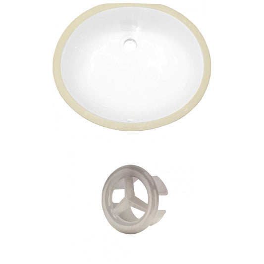 American Imaginations AI-20520 17" White Oval Ceramic Undermount Bathroom Sink Set