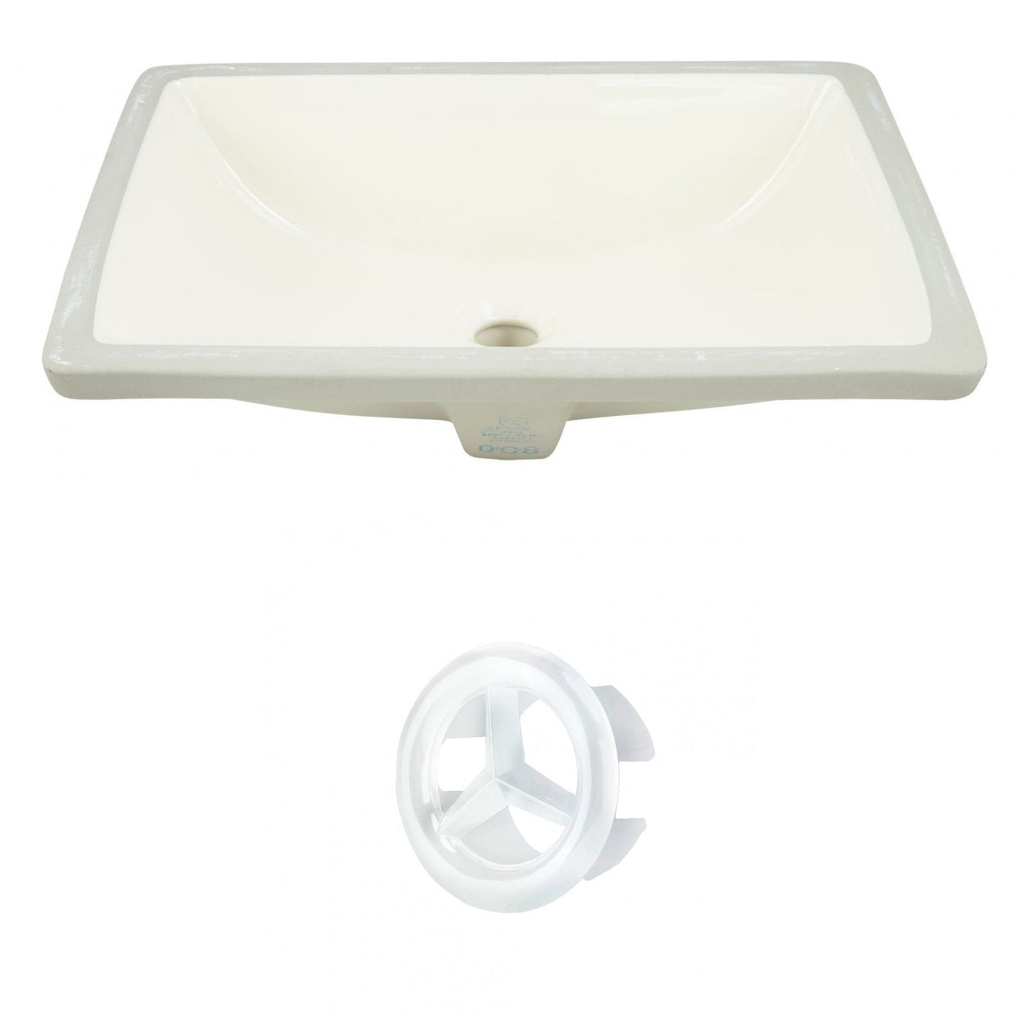 American Imaginations AI-20527 21" Biscuit Rectangular Ceramic Undermount Bathroom Sink Set