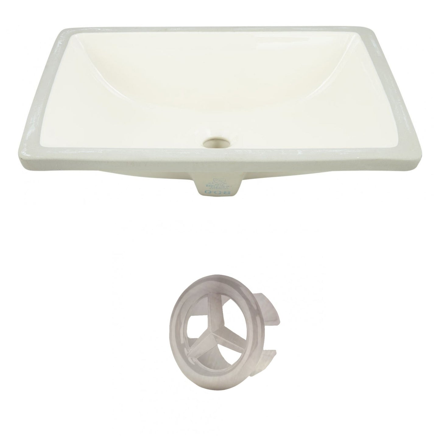 American Imaginations AI-20528 21" Biscuit Rectangular Ceramic Undermount Bathroom Sink Set
