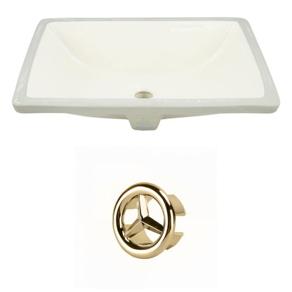 American Imaginations AI-20531 21" Biscuit Rectangular Ceramic Undermount Bathroom Sink Set