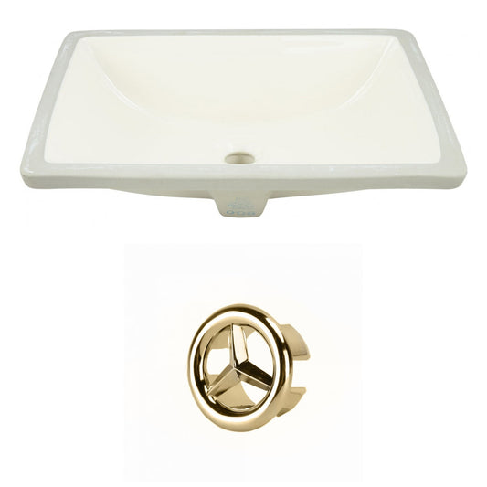 American Imaginations AI-20531 21" Biscuit Rectangular Ceramic Undermount Bathroom Sink Set