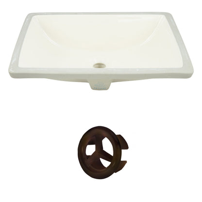 American Imaginations AI-20532 21" Biscuit Rectangular Ceramic Undermount Bathroom Sink Set