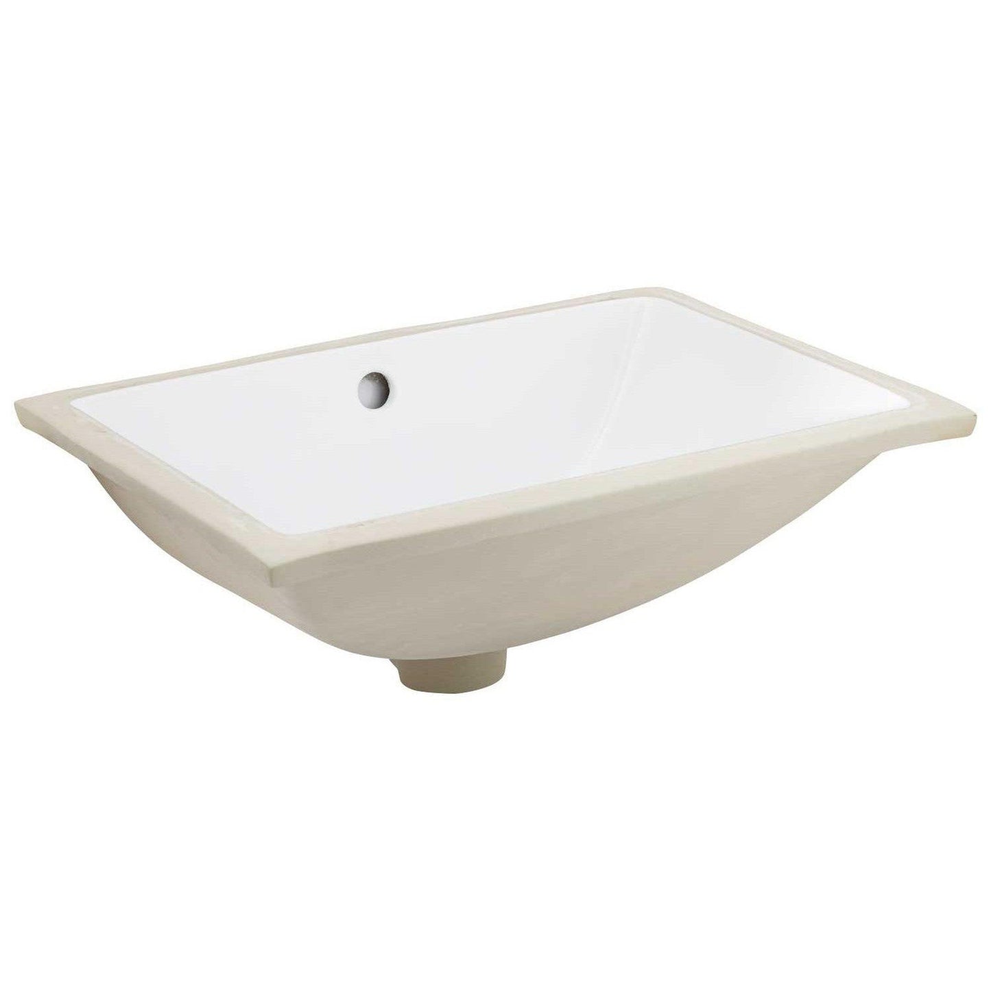 American Imaginations AI-20533 21" White Rectangular Ceramic Undermount Bathroom Sink Set