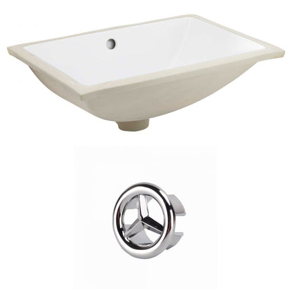 American Imaginations AI-20533 21" White Rectangular Ceramic Undermount Bathroom Sink Set