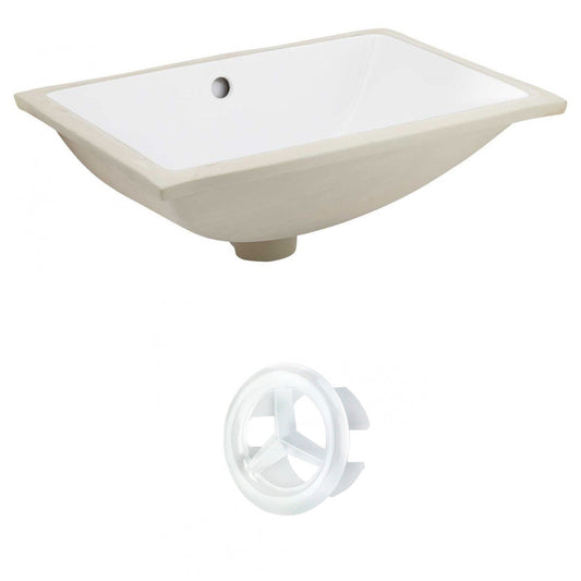 American Imaginations AI-20535 21" White Rectangular Ceramic Undermount Bathroom Sink Set