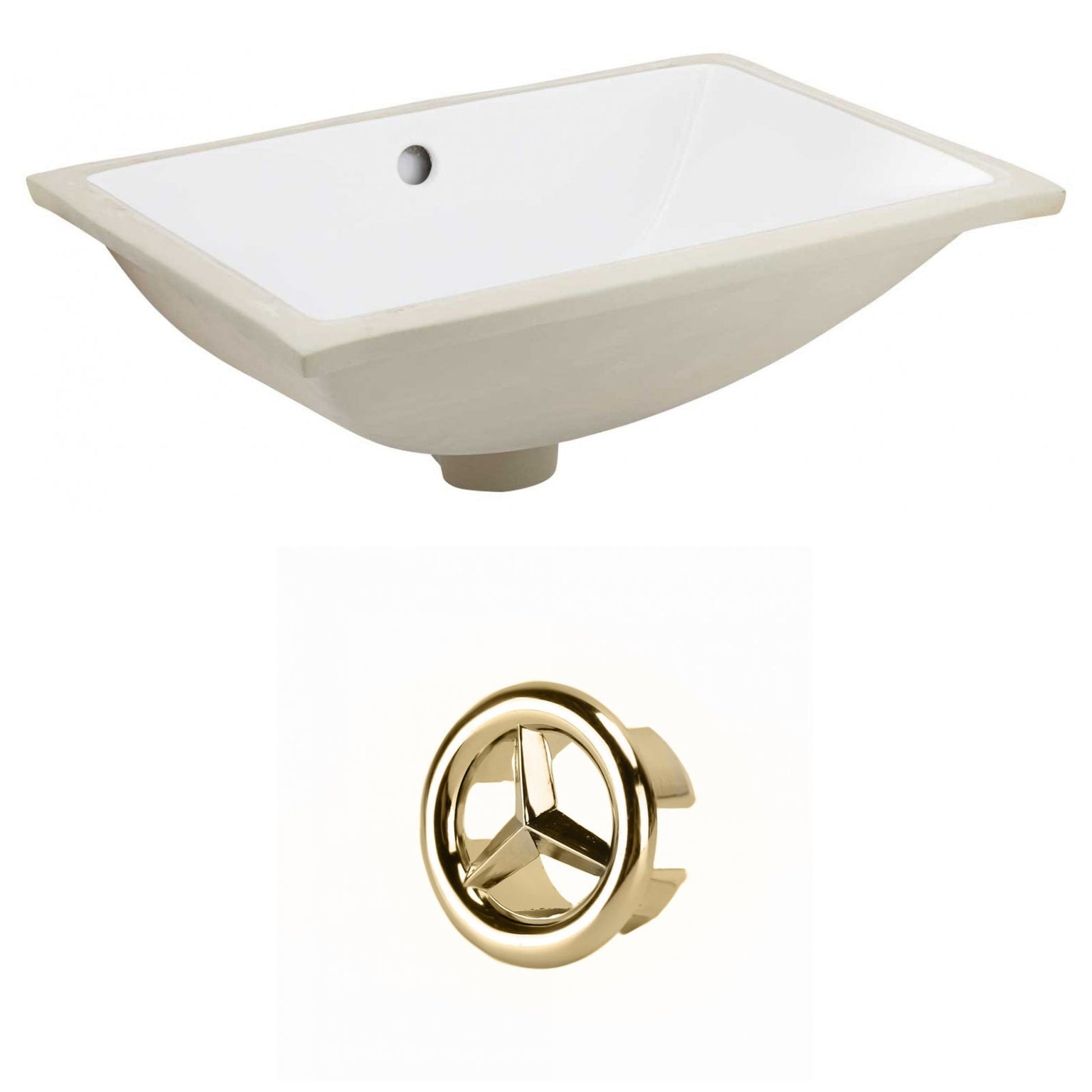 American Imaginations AI-20539 21" White Rectangular Ceramic Undermount Bathroom Sink Set