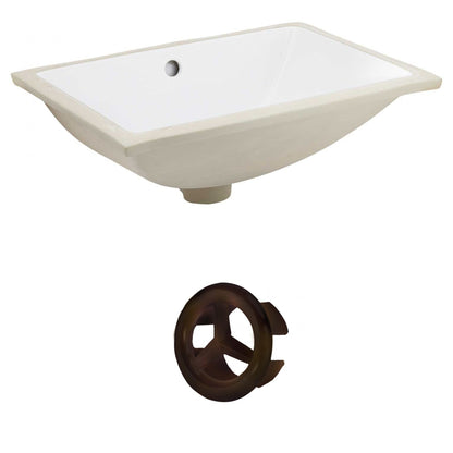 American Imaginations AI-20540 21" White Rectangular Ceramic Undermount Bathroom Sink Set