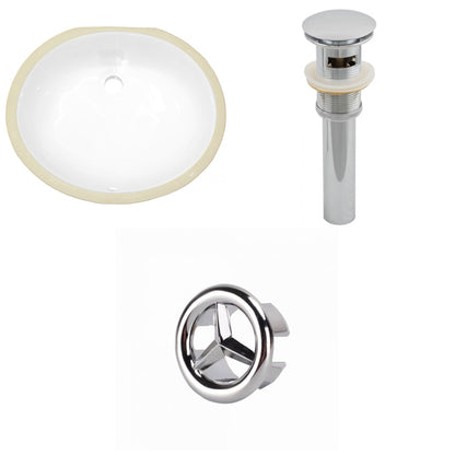 American Imaginations AI-20541 20" White Oval Ceramic Undermount Bathroom Sink Set