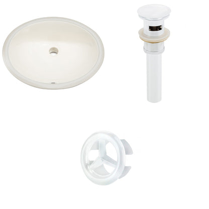 American Imaginations AI-20551 20" Biscuit Oval Ceramic Undermount Bathroom Sink Set