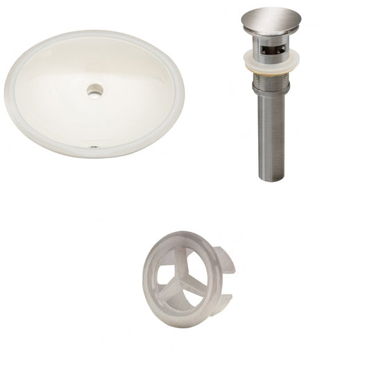 American Imaginations AI-20552 20" Biscuit Oval Ceramic Undermount Bathroom Sink Set