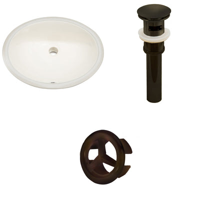 American Imaginations AI-20556 20" Biscuit Oval Ceramic Undermount Bathroom Sink Set