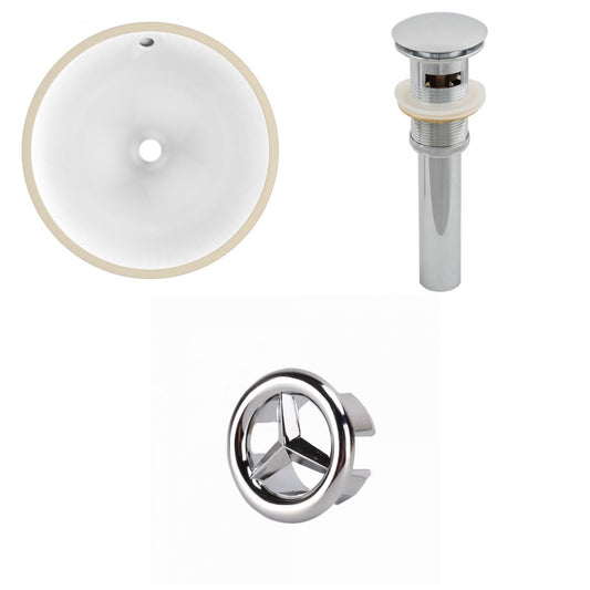 American Imaginations AI-20565 17" White Round Ceramic Undermount Bathroom Sink Set