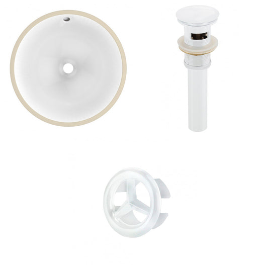 American Imaginations AI-20567 17" White Round Ceramic Undermount Bathroom Sink Set