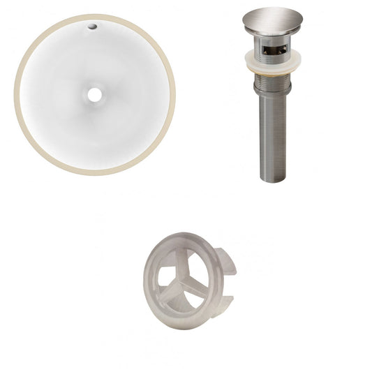 American Imaginations AI-20568 17" White Round Ceramic Undermount Bathroom Sink Set