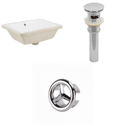 American Imaginations AI-20573 18" White Rectangular Ceramic Undermount Bathroom Sink Set