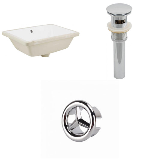 American Imaginations AI-20573 18" White Rectangular Ceramic Undermount Bathroom Sink Set