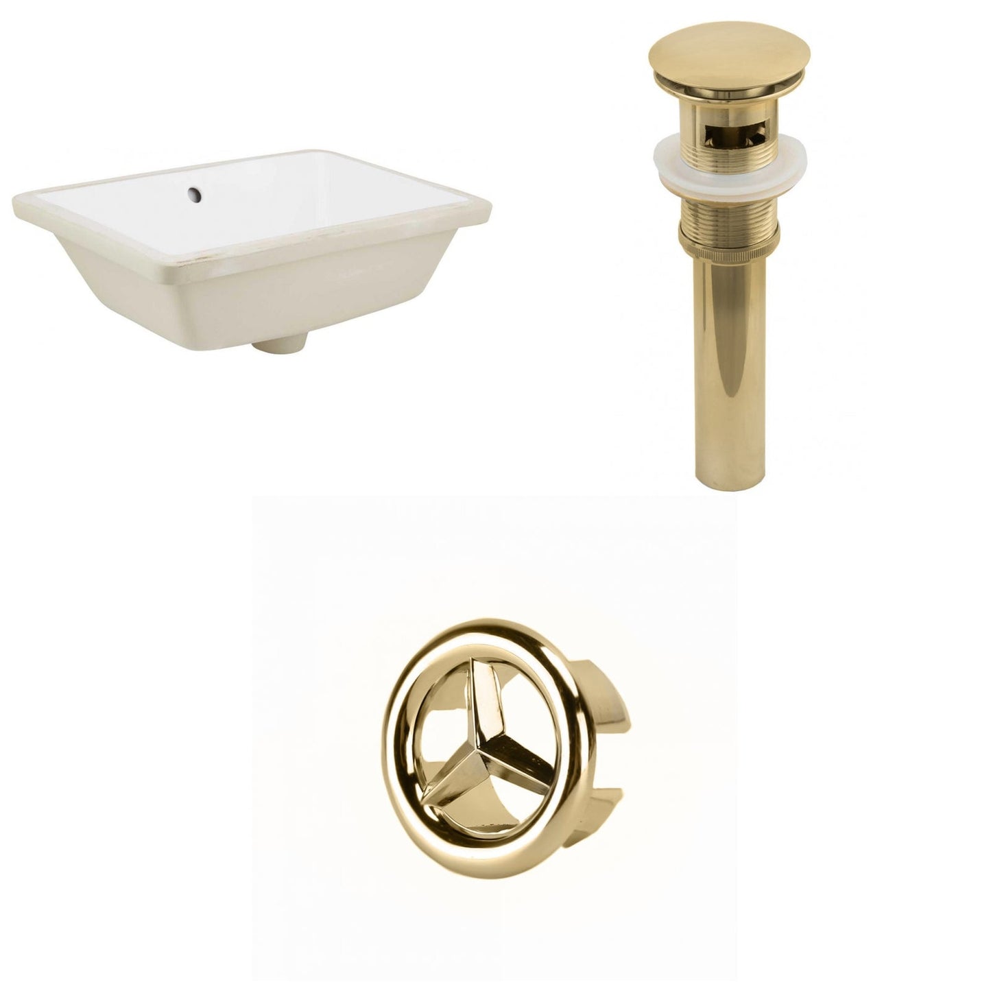 American Imaginations AI-20579 18" White Rectangular Ceramic Undermount Bathroom Sink Set