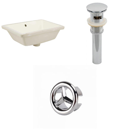 American Imaginations AI-20589 18" Biscuit Rectangular Ceramic Undermount Bathroom Sink Set