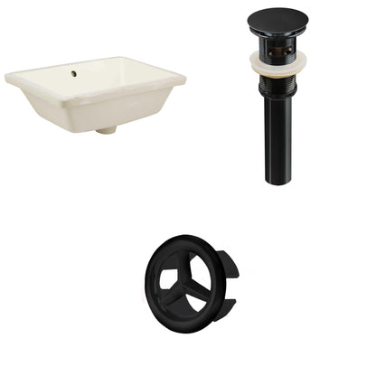 American Imaginations AI-20590 18" Biscuit Rectangular Ceramic Undermount Bathroom Sink Set