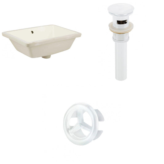American Imaginations AI-20591 18" Biscuit Rectangular Ceramic Undermount Bathroom Sink Set